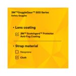 3M™ GoggleGear™ 500 Series GG501SGAF, Clear Scotchgard™ Anti-fog lens (pair)