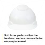 3M™ Hard Hat, White 4-Point Ratchet Suspension, H-701R
