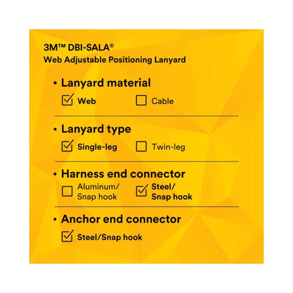3M™ DBI-SALA® Adjustable Web Positioning Lanyard, 6 ft | 1231016 - Image 8
