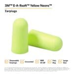 3M™ E-A-Rsoft™ Yellow Neons™ Uncorded Earplugs | 312-1251 | Size Large | 200 pair/box