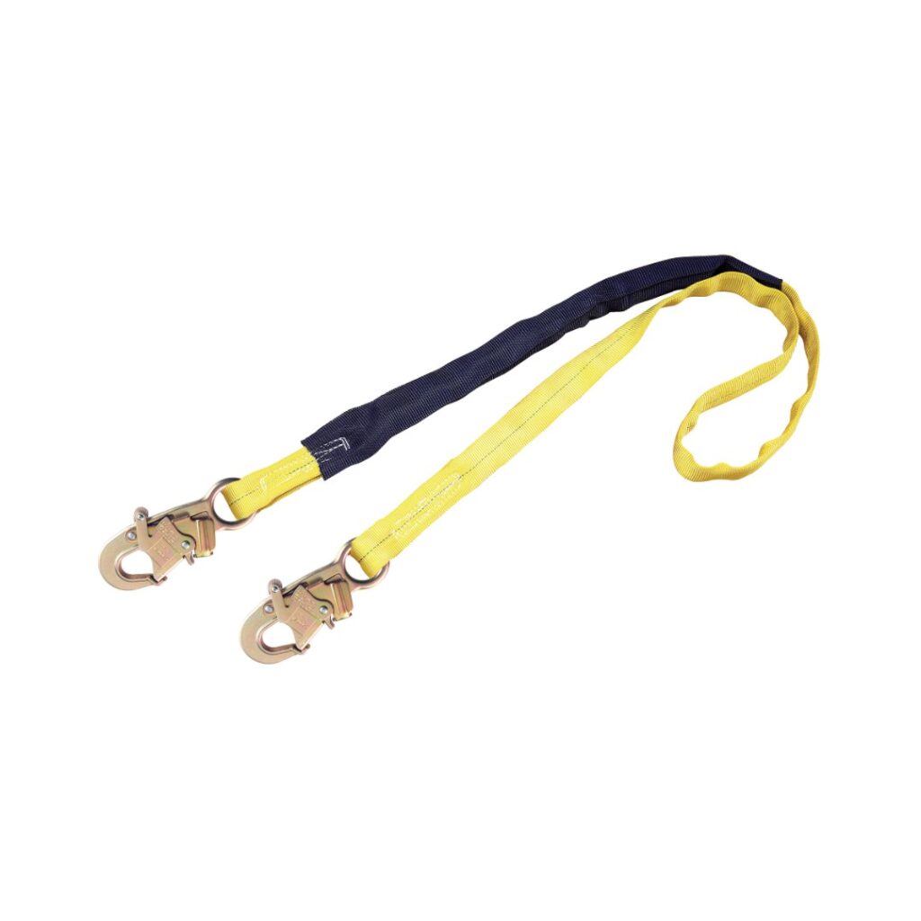 Double leg 100 tie off with elastic web and snap hooks at ends 1244006 asd