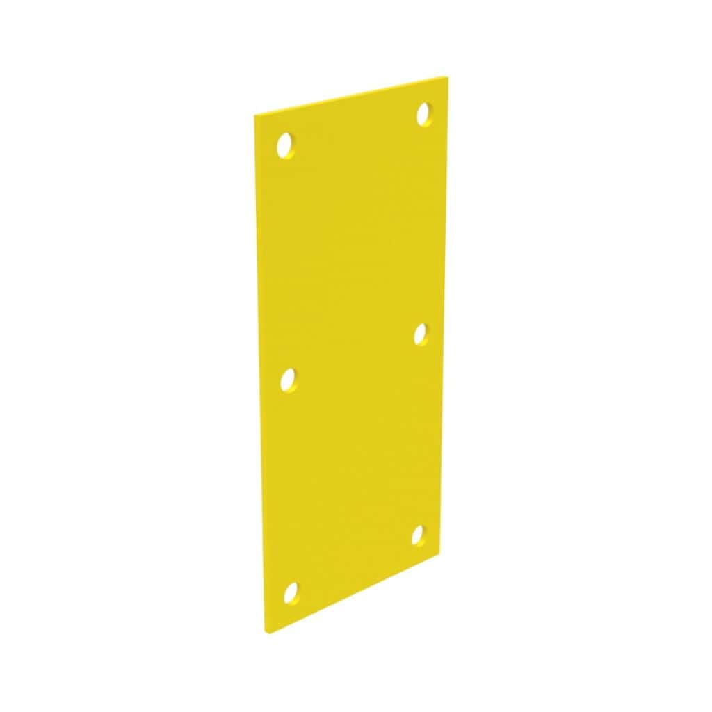 Omega gaurdrail bracket 90 degree bright yellow