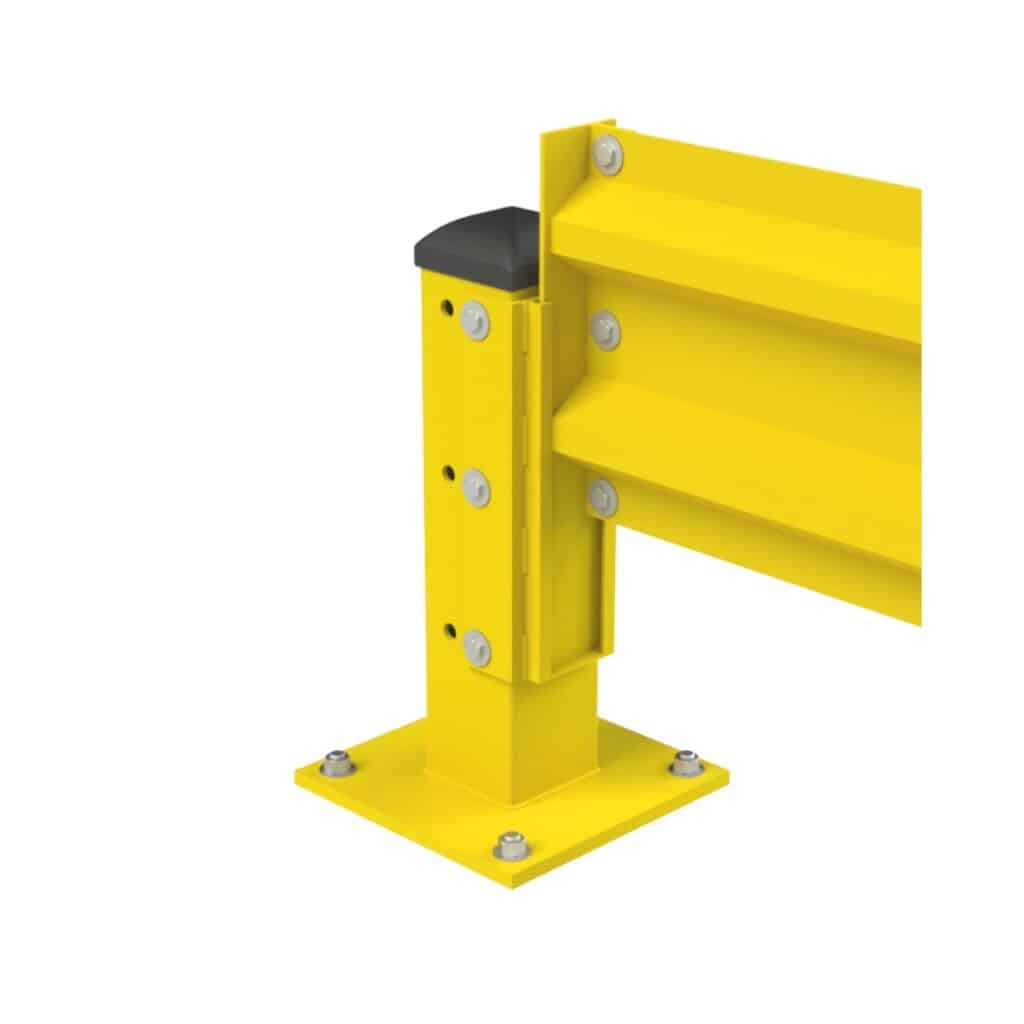 Omega gaurdrail bracket liftout bright yellow