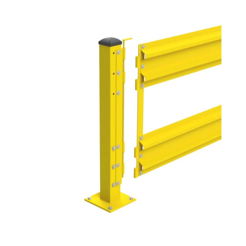 Omega gaurdrail double rail bright yellow