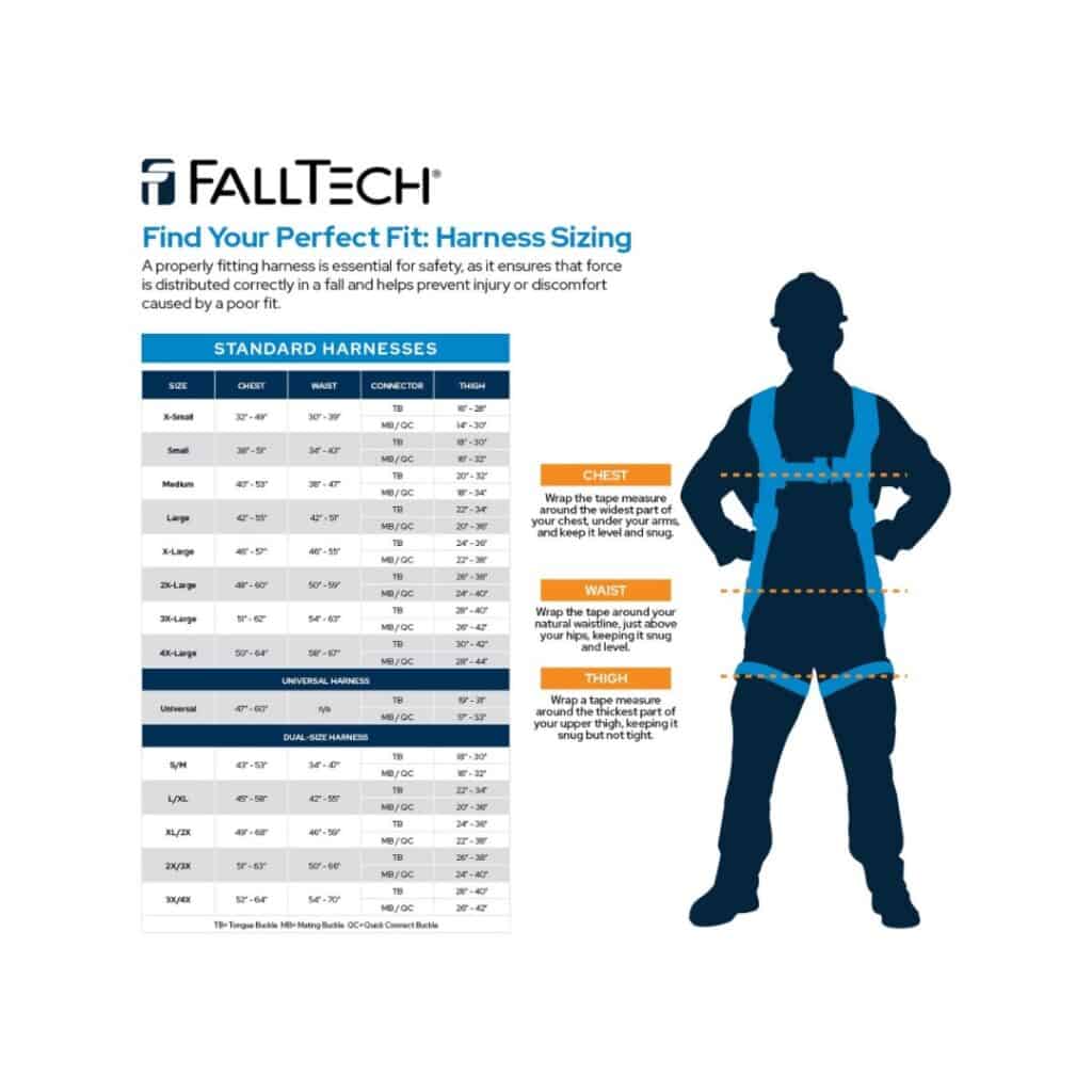 Falltech size chart asd