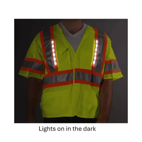 Nite beams LED Safety vest Front lights on dark asd