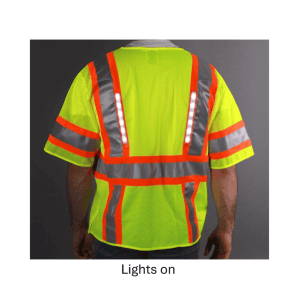 Nite beams LED Safety vest back lights on asd